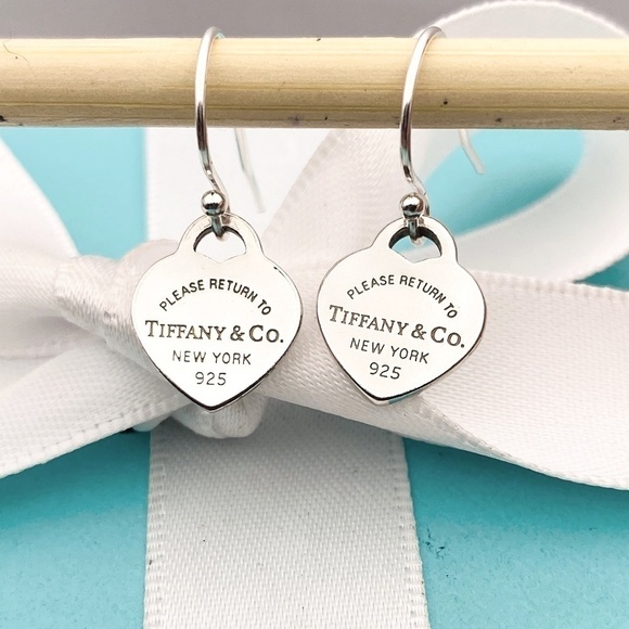 Tiffany & Co. Jewelry - Return to Tiffany & Co Mini Heart tag French Hook Earrings 925 Sterling …